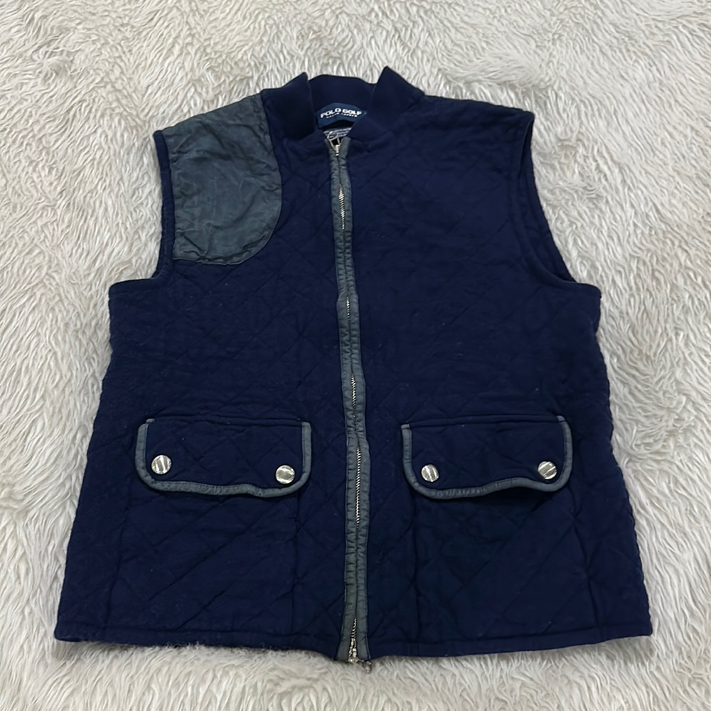 Polo golf Ralph Lauren women’s full zip pocket merino wool vest size lar…